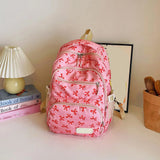 Korean Fashion Bow-Print Backpack Set — Lightweight 3-Piece Student Schoolbag for Girls