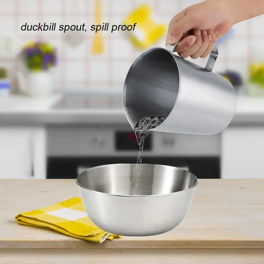 2 000 ml Stainless Steel Milk Frothing Jug & Measuring Pitcher for Latte Art