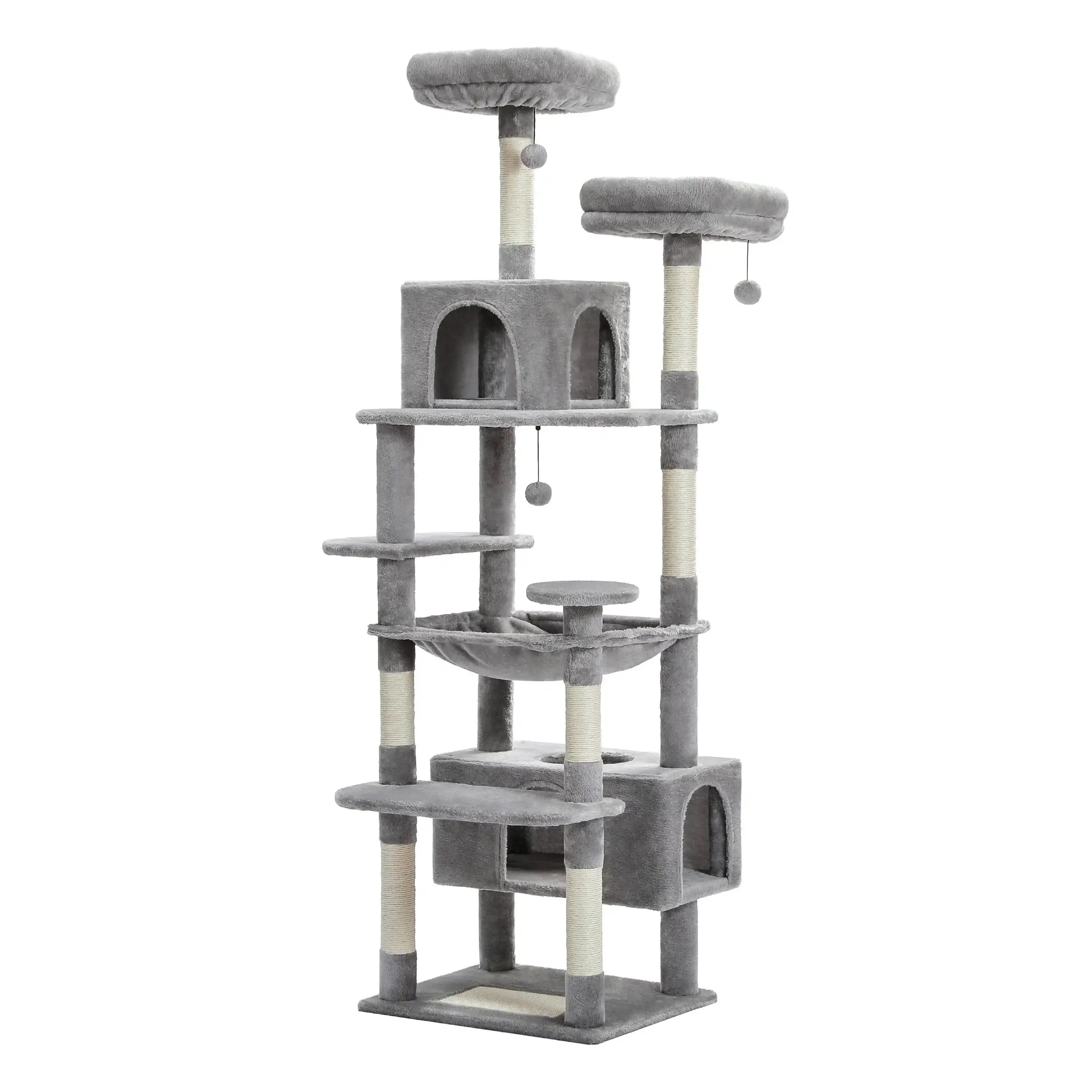 Large Cat Tree Tower for Indoor Cats – Multi-Level Plush Cat Condo with Scratching Posts, Boards, Perches & Caves