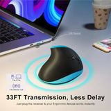 Ergonomic Wireless Vertical Mouse – Right-Handed Small Mouse with 6 Buttons for Laptop, Desktop & MacBook (Blue)