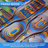 7-Piece Blue Pakkawood Cooking Utensils Set – Wooden Spoons & Spatulas for Cooking, Serving and Stirring