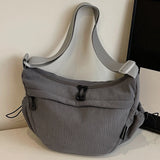 Women’s Corduroy Dumpling-Style Shoulder & Crossbody Bag – Large Capacity Trendy Carry