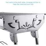 “Portable Charcoal BBQ Grill – Stainless Steel Folding Barbecue Tool Kit for Outdoor Cooking, Camping & Picnics”