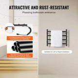 Electric Heated Towel Rack – Wall-Mounted 4-Bar Matte Black Plugin Dryer