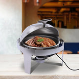 6L Round Roll-Top Electric Buffet Food Warmer Set – Premium Stainless Steel Chafing Dish