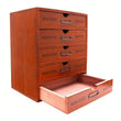 Vintage Rustic Wooden 5-Drawer Desk Organizer Shelf – Craft & Office Storage Box