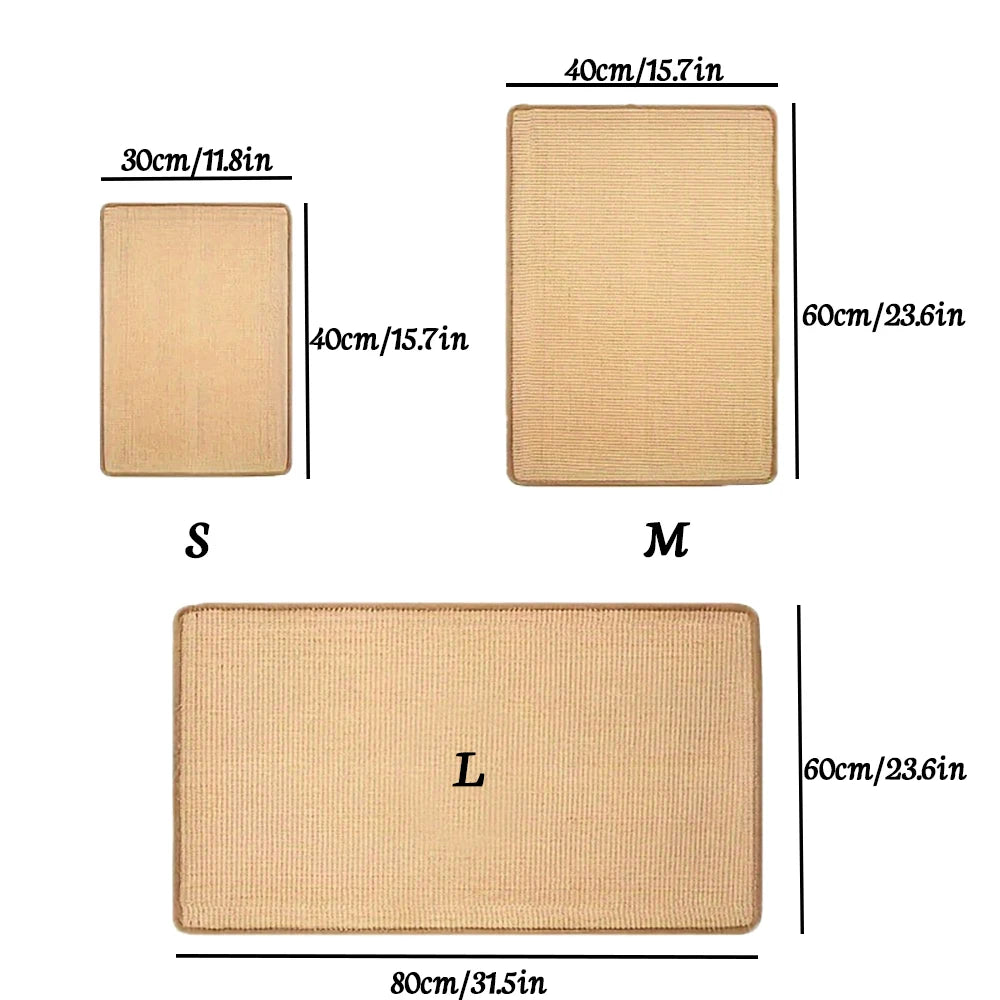 Premium Sisal Cat Scratching Mat – Furniture & Wall Protector for Indoor Cats, Durable Rug Design Promotes Healthy Scratching