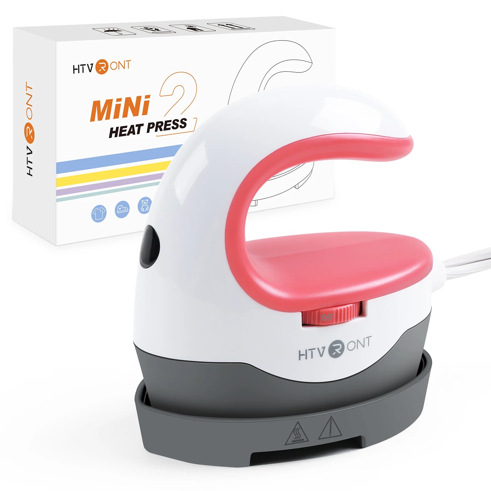 HTVRONT Mini Heat Press – 2nd Gen Portable Iron for Clothes & Bags