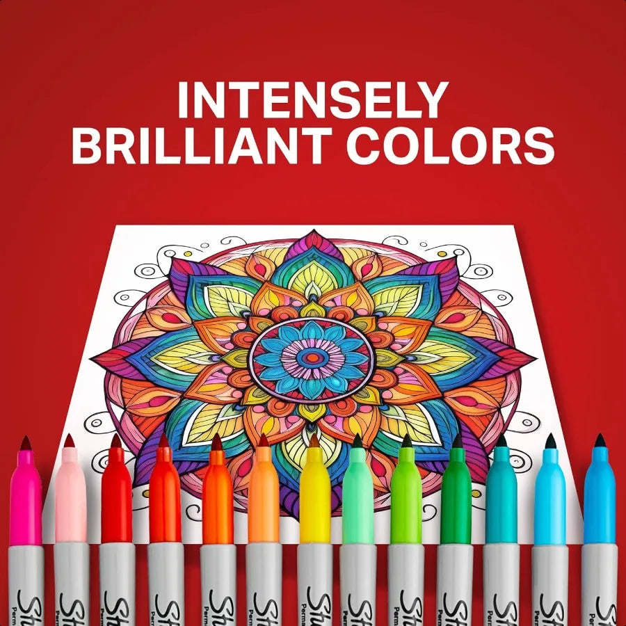 Electro Pop Permanent Markers – Fine Tip Assorted Color Marker Set for Drawing, Writing & Art Projects 🎨