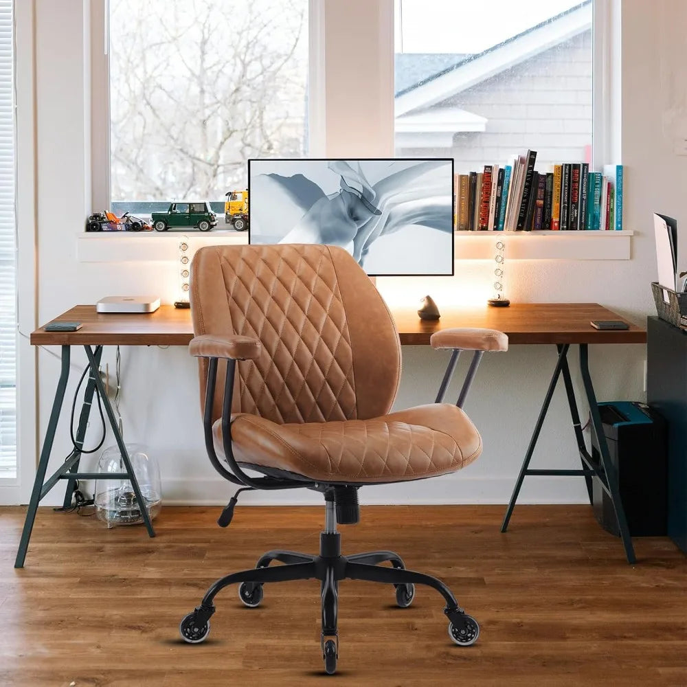 💺 Ergonomic Office Desk Chair – Computer Chair with Lumbar Support, Adjustable Height & Rubber Casters for Home Office
