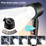 High Pressure 5-Mode Filtered Handheld Shower Head – Water-Saving & One-Button Stop