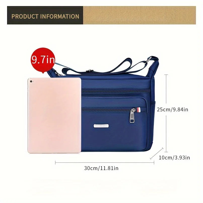Men’s Oxford Cloth Crossbody Sling Bag – Large-Capacity Lightweight Shoulder Travel Bag for Daily Versatile Use