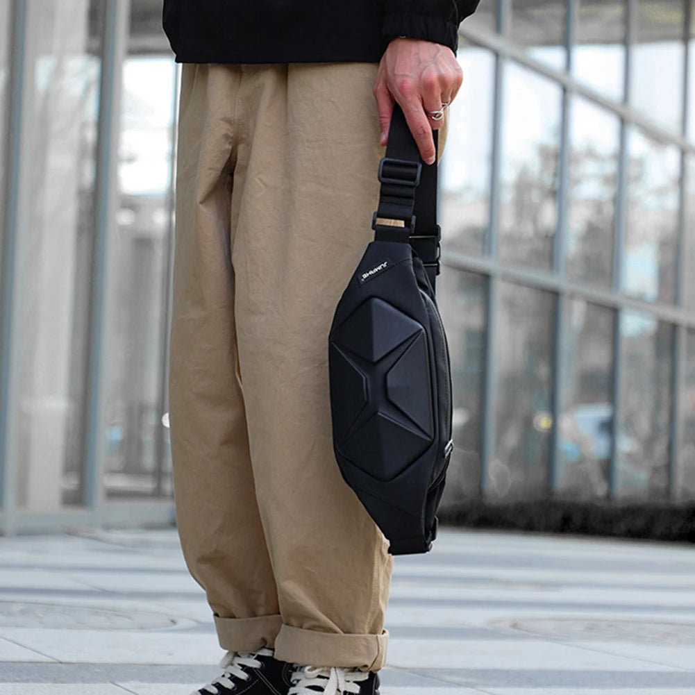 Hard Shell Anti-Theft Crossbody Chest Bag for Men – Lightweight, Secure, Adjustable Outdoor Shoulder Pack