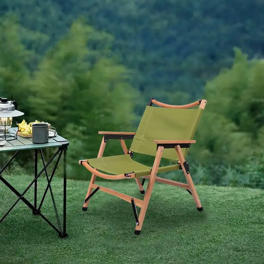 Portable Folding Outdoor Chair – Leaf Design Garden & Camping Chair (Green)