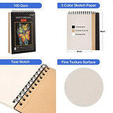 PRINA 76-Piece Professional Art Drawing Set – Sketching Kit with 3 Color Sketchbooks