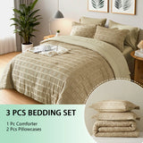 Solid Color Floral Comforter Set – Lightweight & Breathable Microfiber Bedding (Queen / All-Season / Machine Washable)