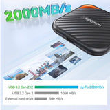 Kootion X6MAX Portable External SSD – Mini PSSD 512GB/1TB/2TB, USB 3.2 Gen 2 High-Speed Drive for Laptop, Desktop, PS4 & PS5