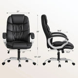 💺 High-Back Office Chair – PU Leather Executive Computer Desk Chair with Adjustable Height & Padded Swivel Seat