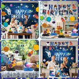 Galactic Glow “Happy Birthday” Space-Themed Banner & Honeycomb Centerpiece Kit