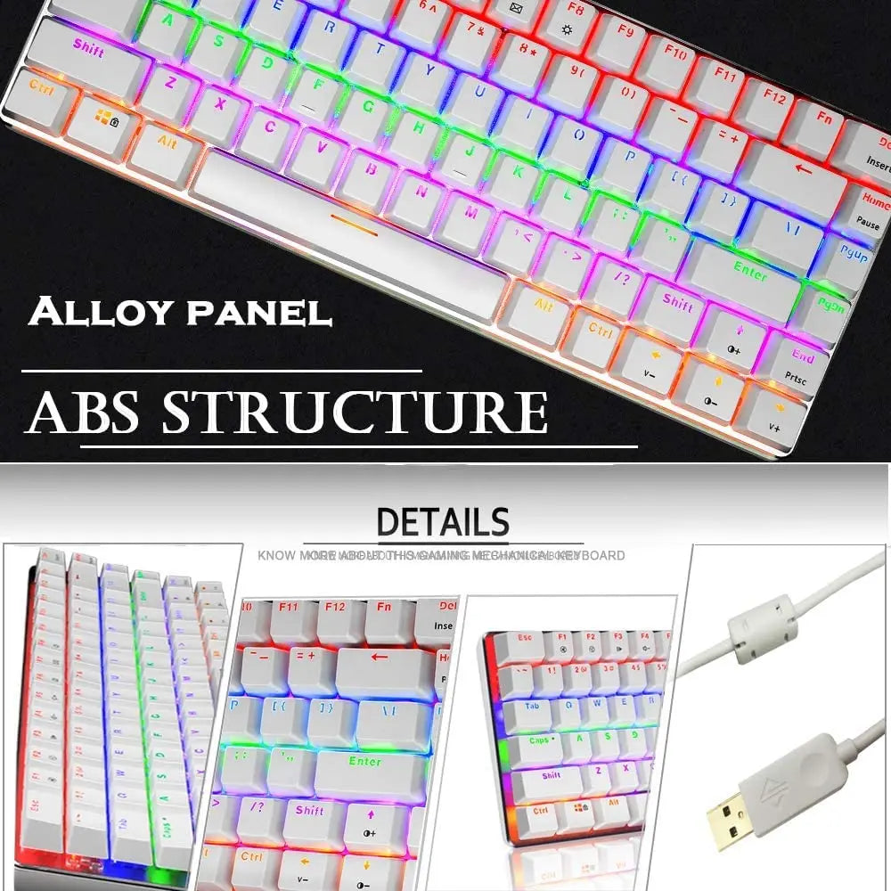 80% Mechanical Gaming Keyboard & Mouse Combo – Rainbow Backlit Keyboard with 12,000 DPI Honeycomb Gaming Mouse & Mousepad