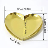 Stainless Steel Heart-Shape Decorative Tray – Gold & Silver Jewelry Dish & Cosmetic Organizer Plates