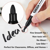 Fine Tip Dry Erase Markers – Black Whiteboard Erasable Pens, Precision Writing (24-Pack)