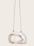 2025 Fashion Luxury Women’s Evening Clutch – Bride Metal Wedding Purse & Party Crossbody Box Handbag with Day Closure