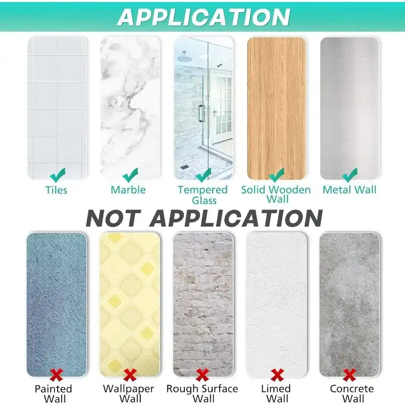 5-Pack No-Drill Adhesive Shower Shelves – Black Wall-Mounted Storage Set