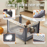 3-in-1 Baby Travel Crib & Play Yard – Folding Playpen with Soft Mattress Pad, Breathable Mesh & Carry Bag