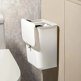 Wall-Mounted White Space-Saving Trash Bin for Kitchen – Durable Plastic Multi-Functional Waste Storage