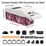 Multifunctional Vegetable & Fruit Chopper with Container – 13-in-1 Slicer, Dicer, Onion Mincer for Kitchen Prep 🍅🔪