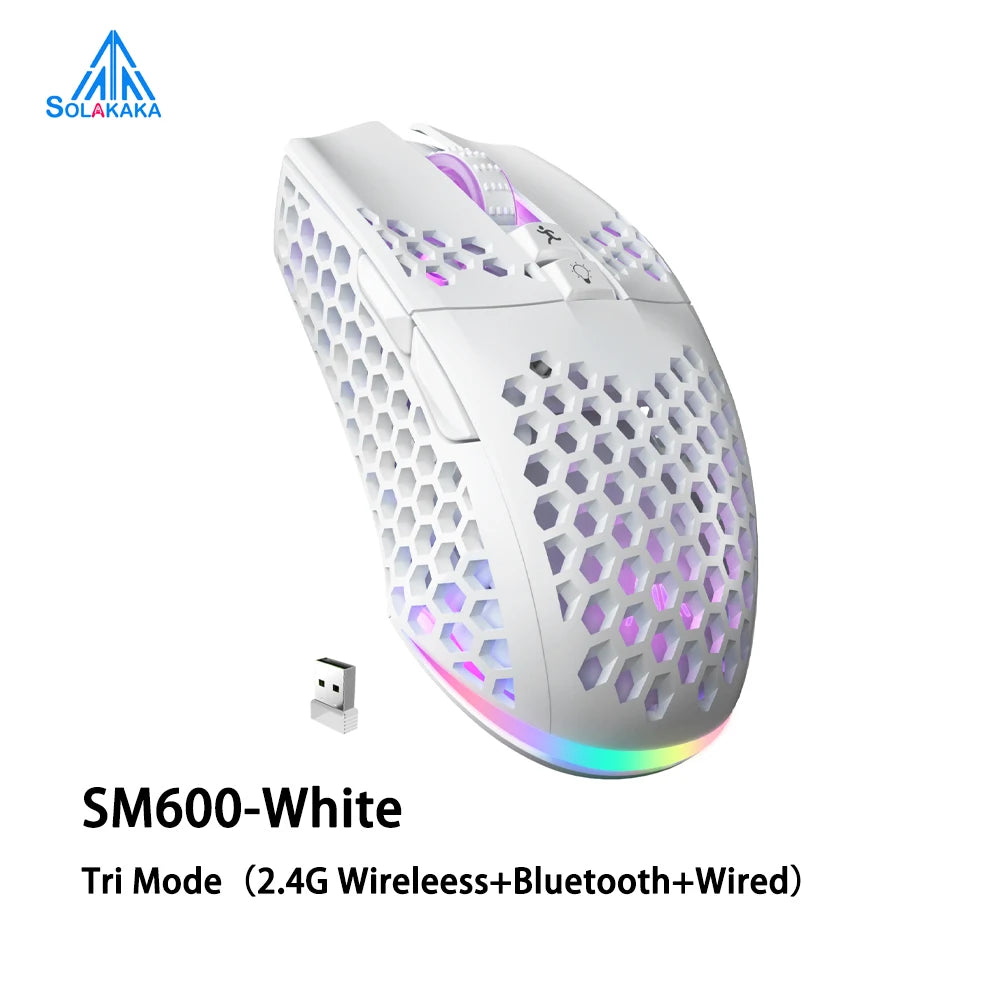 SM600 3-Mode Wireless Gaming Mouse – Ergonomic Rechargeable Mouse with Zero Latency, Macro Software & Adjustable DPI