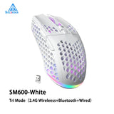 SM600 3-Mode Wireless Gaming Mouse – Ergonomic Rechargeable Mouse with Zero Latency, Macro Software & Adjustable DPI