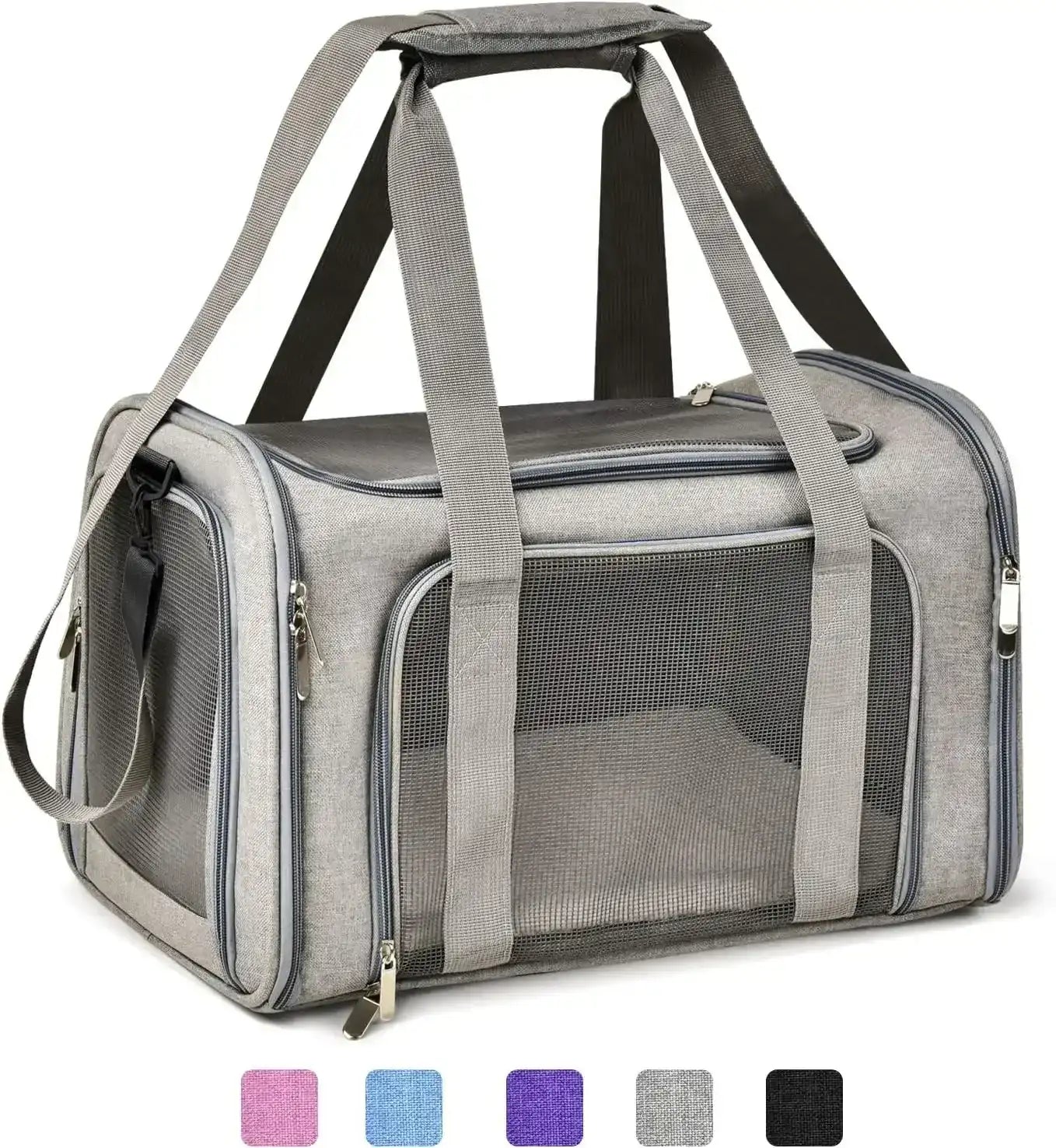 Soft-Sided Foldable Travel Pet Carrier for Cats & Puppies up to 15 lbs – Airline Approved