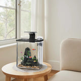 Mini Fish Tank Starter Kit – Ultra White Desktop Aquarium with Filter & Oxygen Generator, Home Decoration & Landscaping