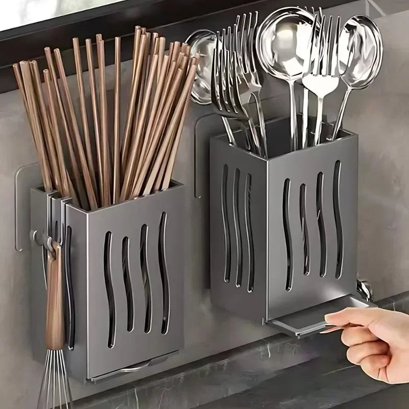 Ultimate Kitchen Utensil Storage Rack – Wall-Mounted & Freestanding Chopstick, Cutlery & Tableware Organizer