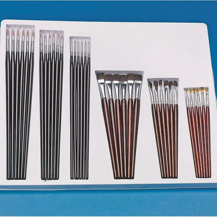 Paint Brush Variety Pack – 36-Piece Round & Flat Brushes for Acrylic, Watercolor & Crafts 🎨