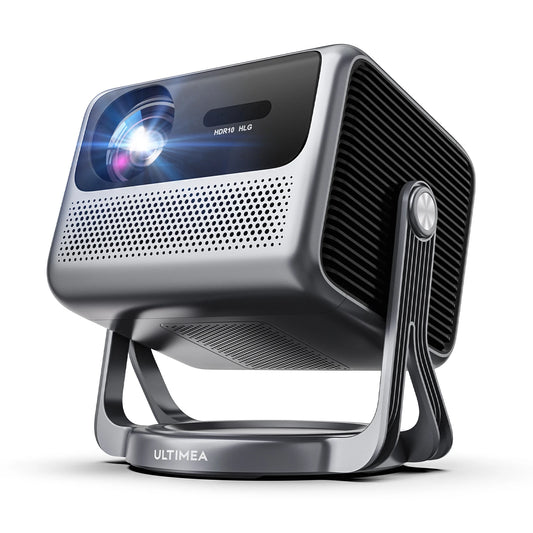 Ultimea Full HD 1080p Projector – 90° Gimbal Stand, Android 11, Dual-Band Wi-Fi 5G & Bluetooth, 4K Compatible Portable Home Theater