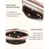 CHOLISS Quilted Vegan Leather Crossbody Bag – RFID Travel Purse with Built-In Wallet & Elegant Shoulder Design for Women