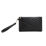 Women’s PU Leather Solid-Color Clutch & Satchel Bag – Business Zipper Handbag