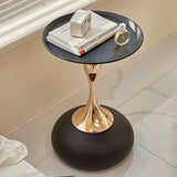 Round Black Coffee Table – Large Capacity Movable Tea Table for Living Room Decoration & Modern Furniture ☕🖤