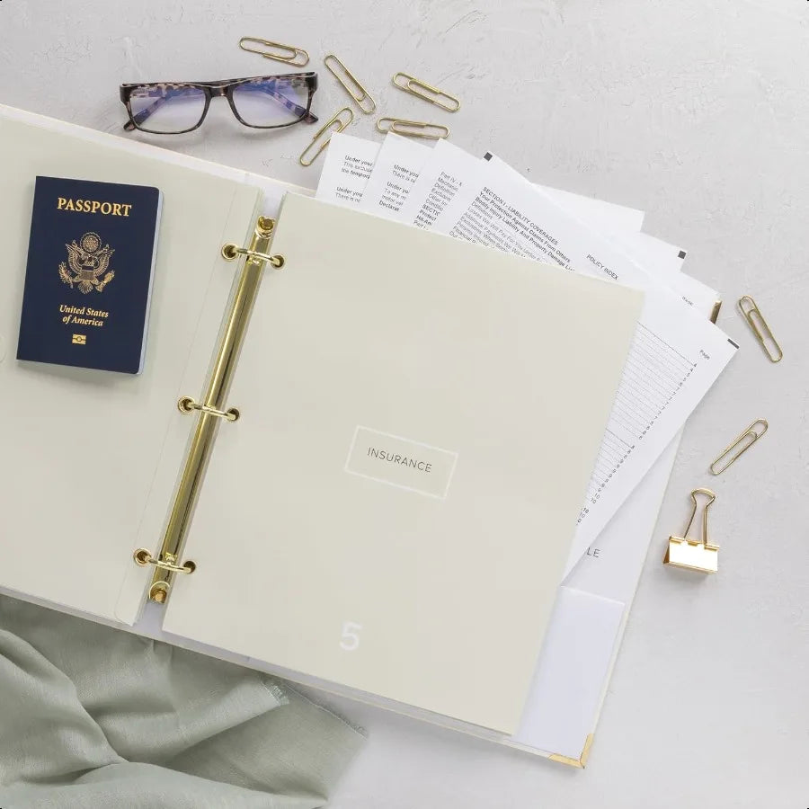 Aesthetic Linen 3-Ring Binder – Elegant Document Organizer for Home, Office & Study Desk 📁