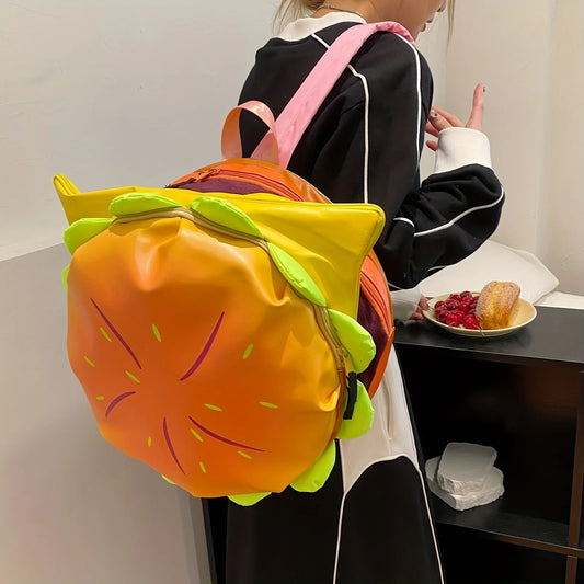 Large Capacity Novelty PU Leather Backpack – Lightweight School Bag, Cute Creative Travel & Commuter Backpack