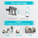 YISORA N300 Cordless Upright Vacuum Cleaner – 20 kPa Powerful Stick Vacuum for Carpet & Hard Floor, Ultra-Lightweight