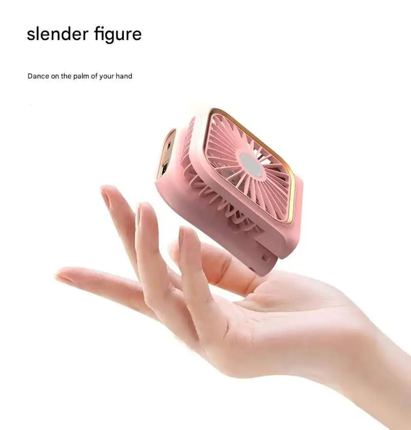 Portable Handheld Mini Fan – 3000mAh USB Rechargeable, Digital Display, 180° Folding & Adjustable Neck Fan 💨🔋