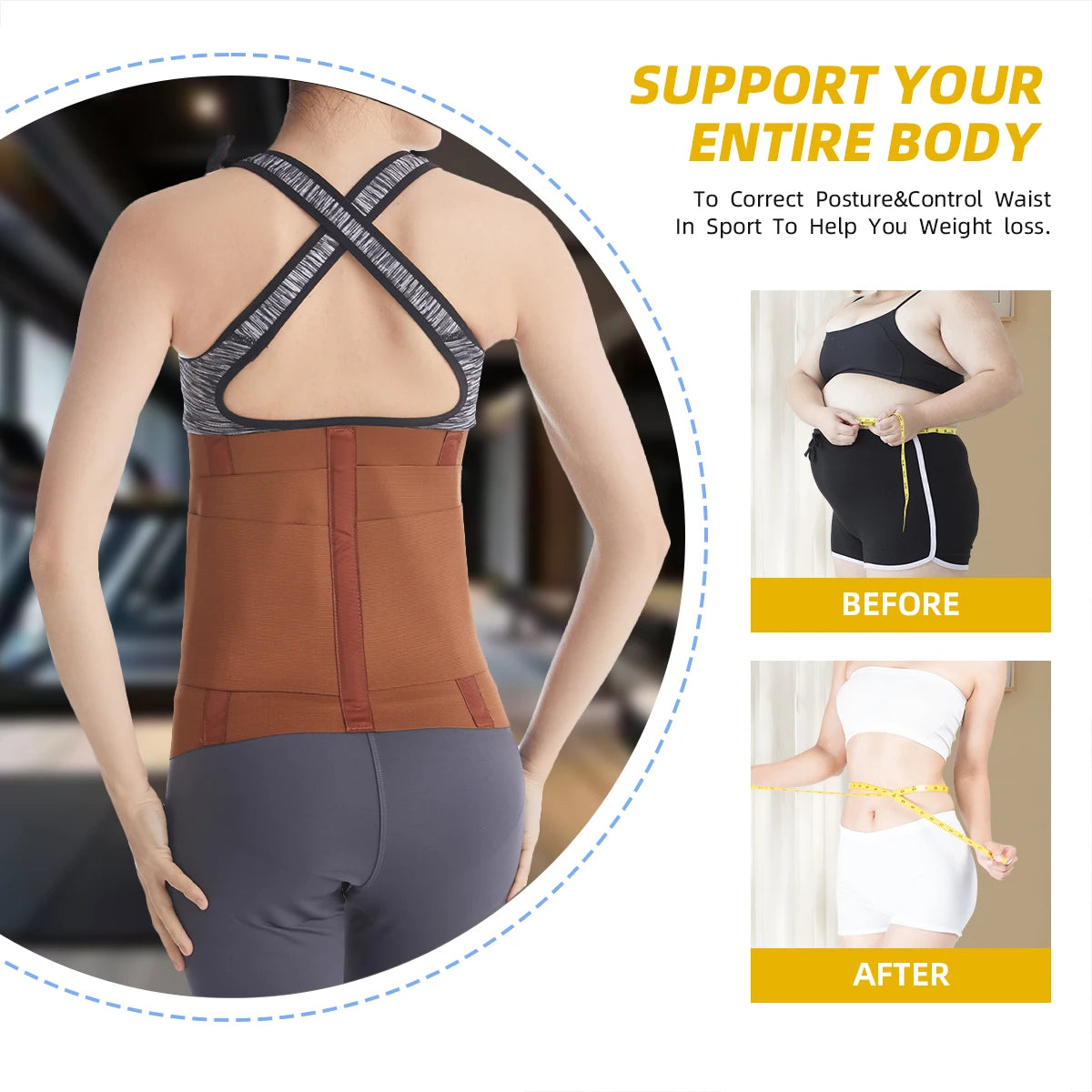Sweat Waist Trainer Belt – 3-Layer Adjustable Exercise Fitness Belt for Men & Women, Tummy Tuck & Waist Support