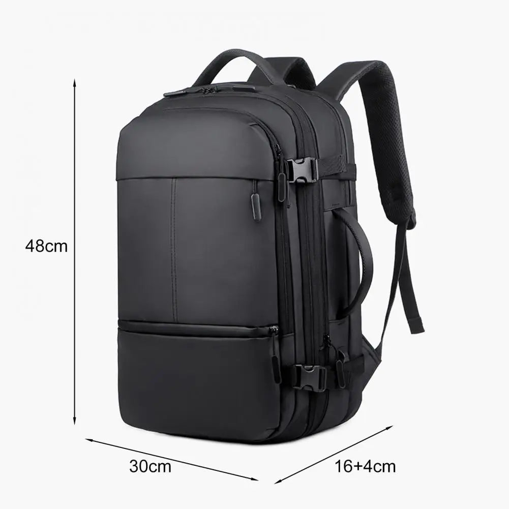 Expandable Men’s Laptop Backpack – Large Capacity Business & Travel School Backpack with USB Charging Port