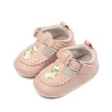 Cute Baby Girls’ Bowknot Mary Jane Shoes – PU Leather First Walker Flats with Non-Slip Sole for Toddler Princesses