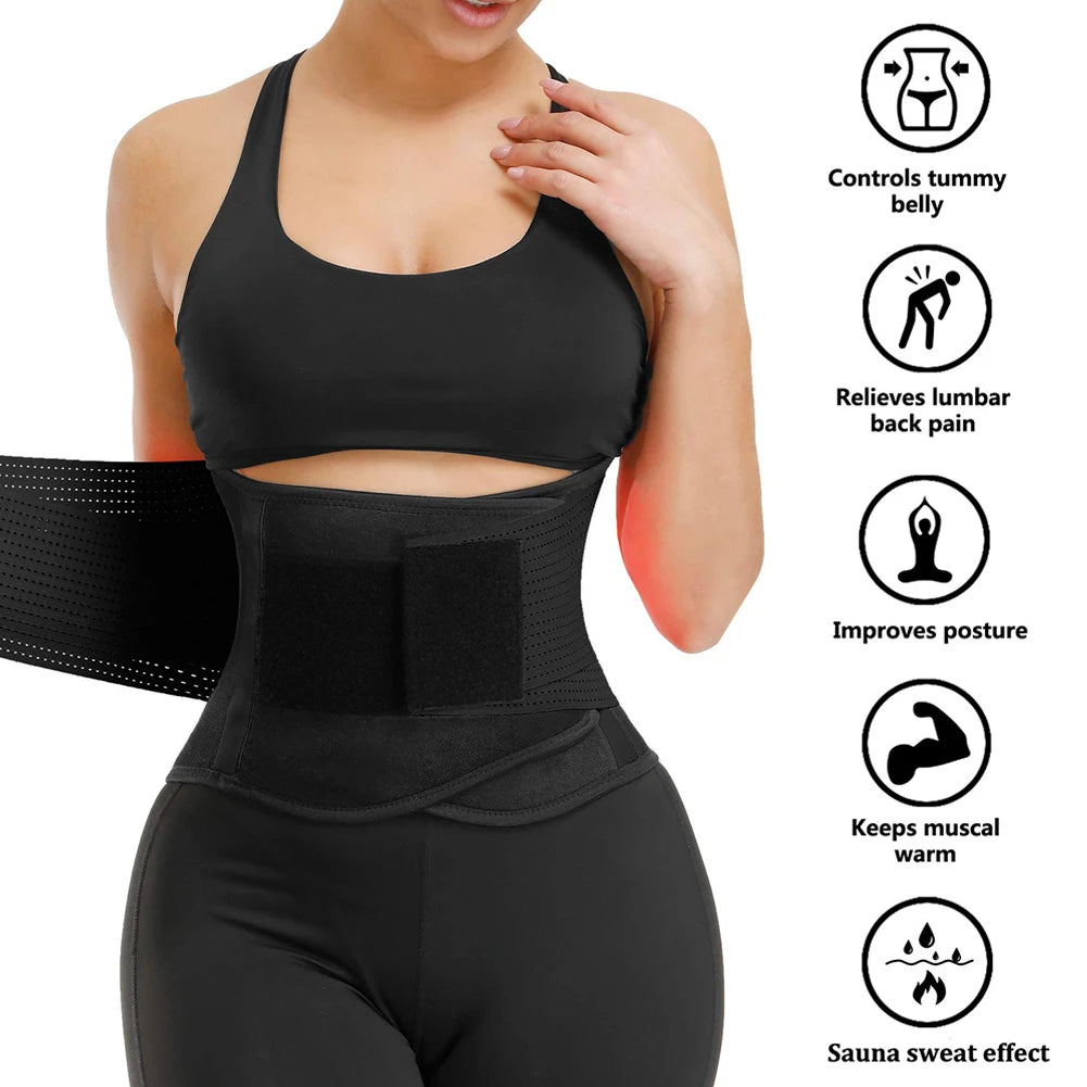 Unisex Black Postpartum Belly Band – Adjustable Maternity Recovery Waist Belt with Sticker Closure, Body Shaper for Daily Wear