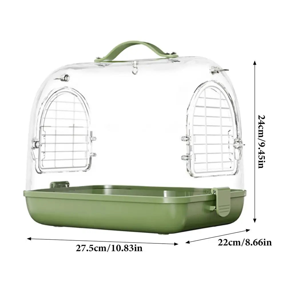 Portable Transparent Bird Carrier Backpack – Removable & Breathable Travel Cage for Cockatiel & Small Birds
